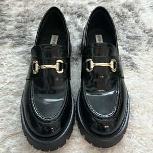 Steve Madden LANDO Black Leather Loafers Sz 11